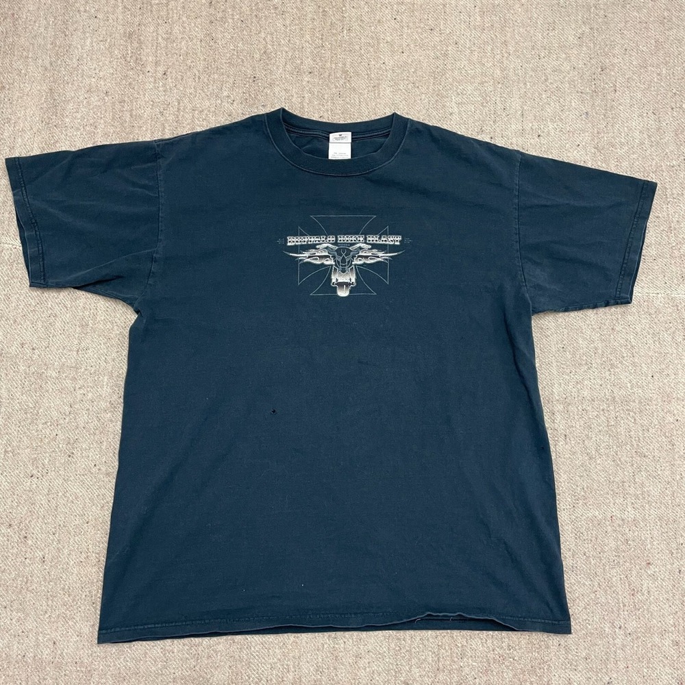 Vintage Buffalo Bike Blast‎ Graphic T Shirt Men XL Black 2005 Anvil